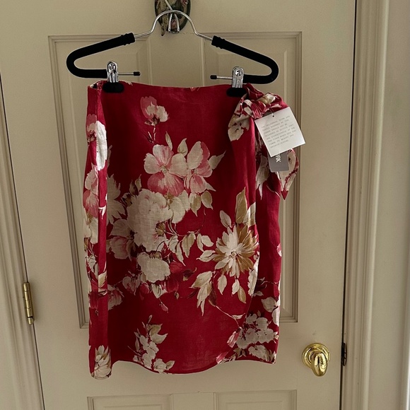 JONES 100% WRAP COTTON SKIRT(BERMUDA STRAWBERRY)-SIZE 12, NWT - Picture 1 of 7